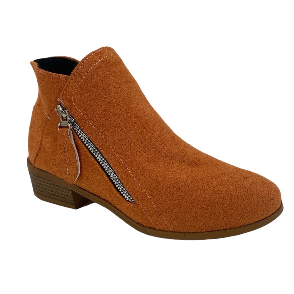 NEW Rosy Orange Dual-Zip Ankle Boot Size EU 37 (6.5)
